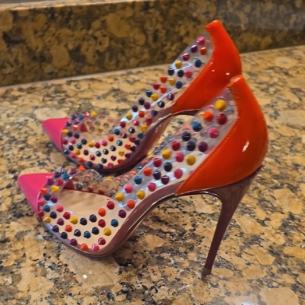 Christian Louboutin Multicolor Spiked Heels EU.SIZE 37.5 - Picture 15 of 17